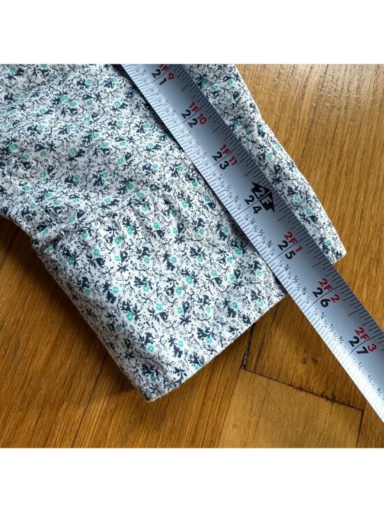 J. Crew Size L Floral Long Sleeve Button Down Classic Shirt Blue Preppy - Picture 10 of 12